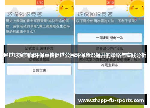 通过球赛期间环保宣传促进公民环保意识提升的策略与实践分析
