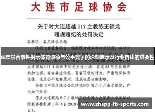 魏震禁赛事件揭示体育道德与公平竞争的深刻启示及行业自律的重要性 魏震禁赛事件揭示体育道德与公平竞争的深刻启示及行业自律的重要性